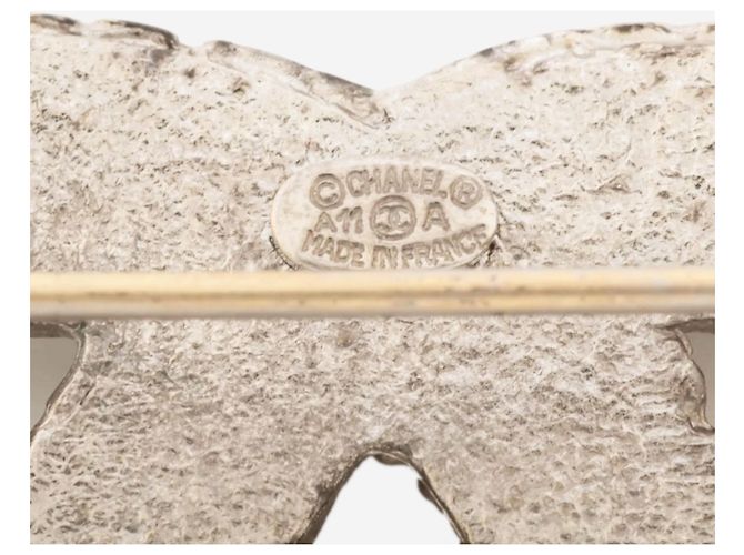 Chanel Strass-Brosche Silver Coco Mark A11A Silber - Ansicht 4