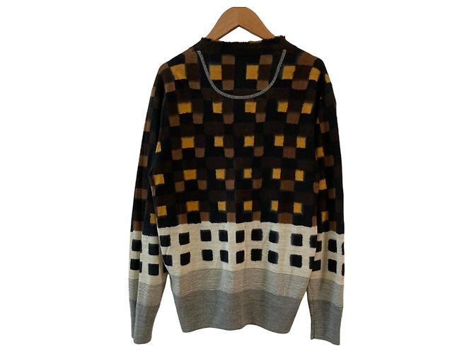 Autre Marque Strickjacke mit V-Ausschnitt und seitlicher Schräge Mehrfarben - Ansicht 2