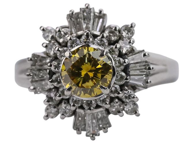 Autre Marque Anello in platino Pt900 e diamante fancy color Argento - vista 2