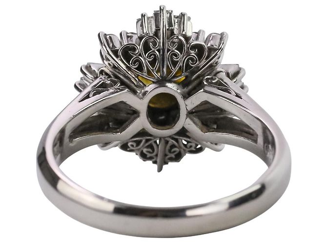 Autre Marque Anello in platino Pt900 e diamante fancy color Argento - vista 5