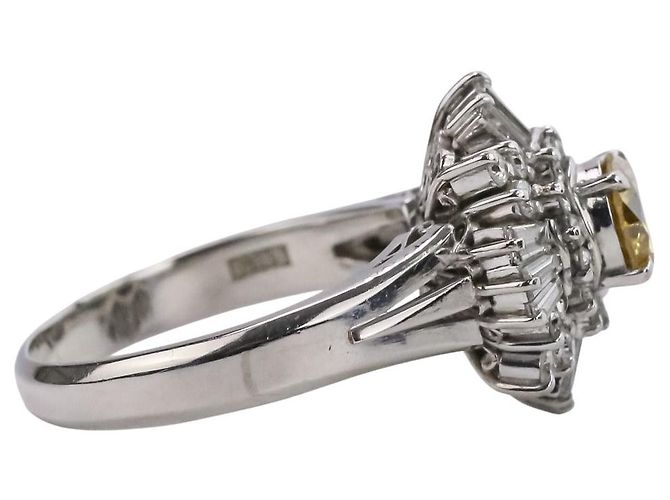 Autre Marque Anello in platino Pt900 e diamante fancy color Argento - vista 6