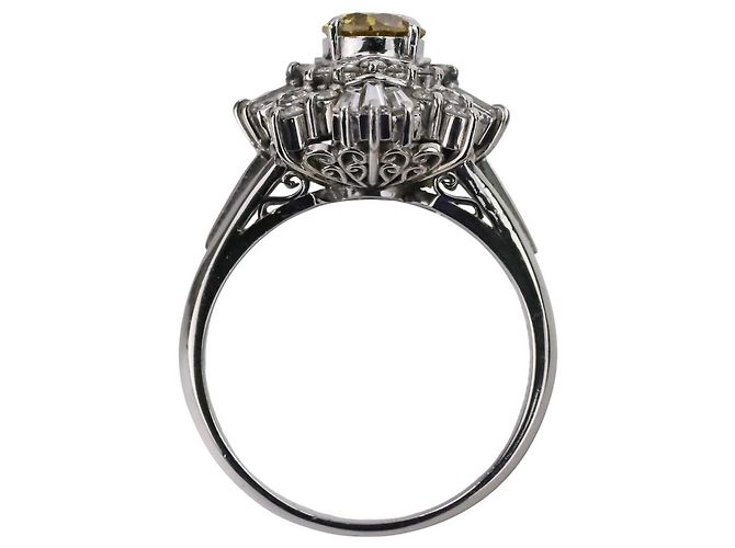 Autre Marque Anello in platino Pt900 e diamante fancy color Argento - vista 8