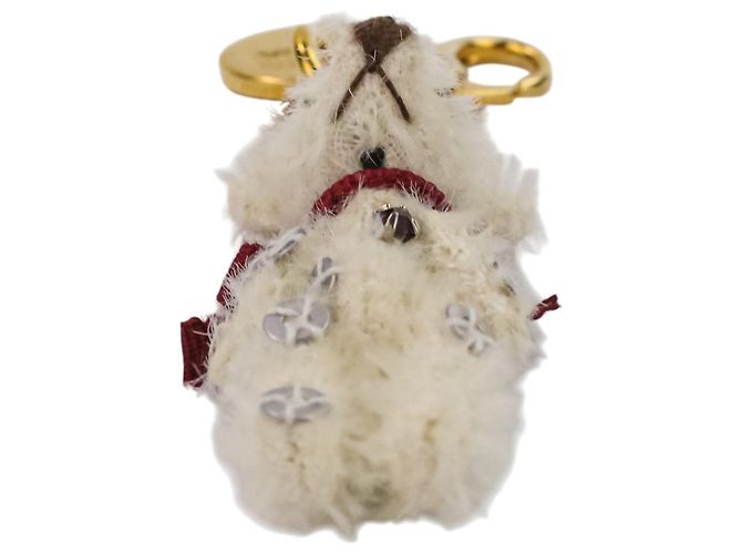 Prada Bär Mini Charm Schlüsselanhänger Weiß Rot Golden - Ansicht 5