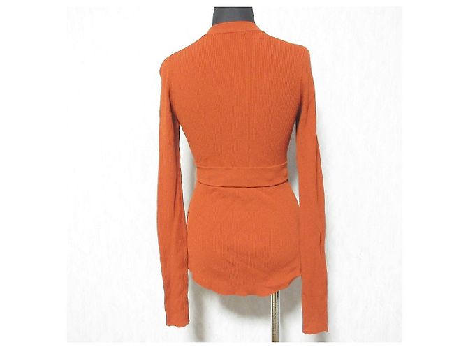 Autre Marque UN3D. Top de malha 2WAY BASIC KNIT TOP Top de malha Laranja - vista 2