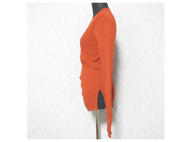 Autre Marque UN3D. Top de malha 2WAY BASIC KNIT TOP Top de malha Laranja - vista 3