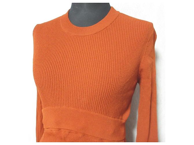 Autre Marque UN3D. Top de malha 2WAY BASIC KNIT TOP Top de malha Laranja - vista 4