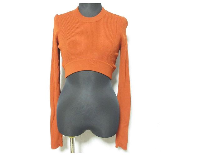 Autre Marque UN3D. Top de malha 2WAY BASIC KNIT TOP Top de malha Laranja - vista 5