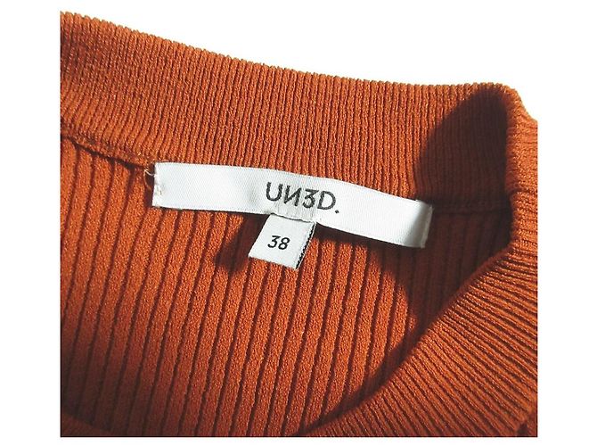 Autre Marque UN3D. Top de malha 2WAY BASIC KNIT TOP Top de malha Laranja - vista 7