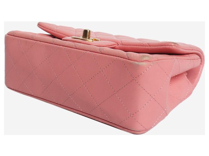 Chanel Pink 2019 mini rectangle Lammleder Classic Single Flap Tasche - Ansicht 4
