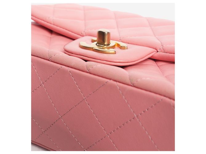 Chanel Pink 2019 mini rectangle Lammleder Classic Single Flap Tasche - Ansicht 5