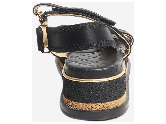 Chanel Schwarze Plateausandalen - Größe EU 38 - Ansicht 3
