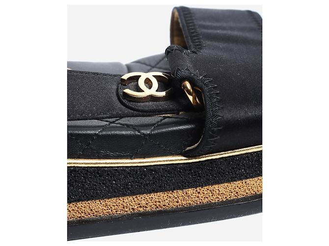 Chanel Schwarze Plateausandalen - Größe EU 38 - Ansicht 4