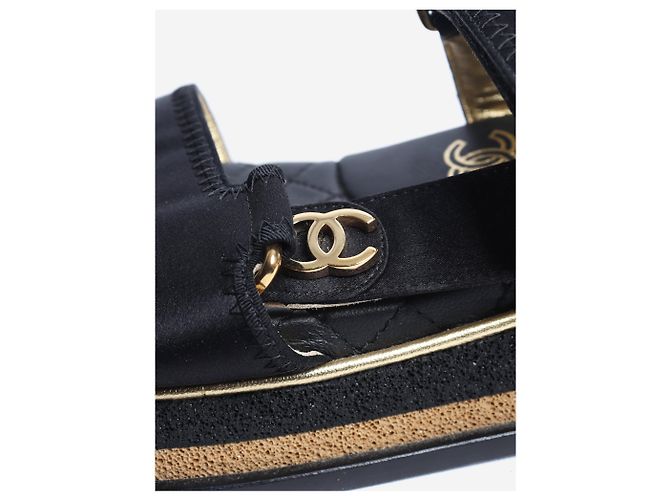 Chanel Schwarze Plateausandalen - Größe EU 38 - Ansicht 5