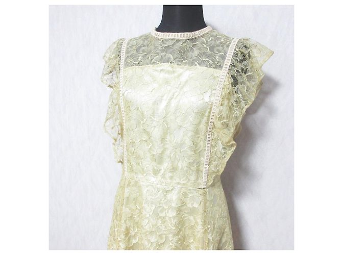 Autre Marque AIMER Spitzenkleid Beige Gelb - Ansicht 4