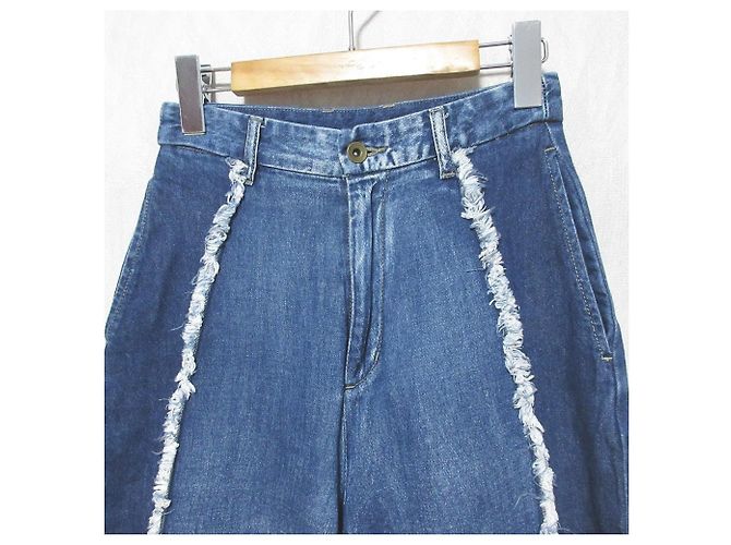 Autre Marque Roughlow Jeanshose mit Fransen Blau - Ansicht 3