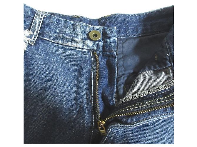 Autre Marque Roughlow Jeanshose mit Fransen Blau - Ansicht 5