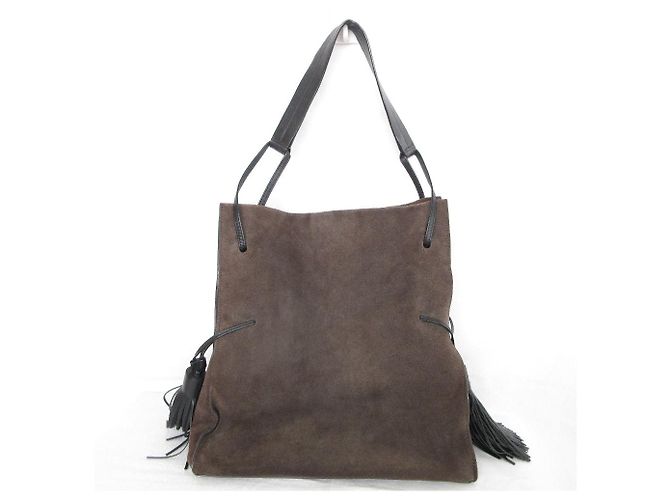 Autre Marque Sac à bandoulière en daim All Saints FREEDOM BUCKET Marron - vue 2