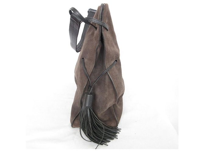 Autre Marque Sac à bandoulière en daim All Saints FREEDOM BUCKET Marron - vue 3