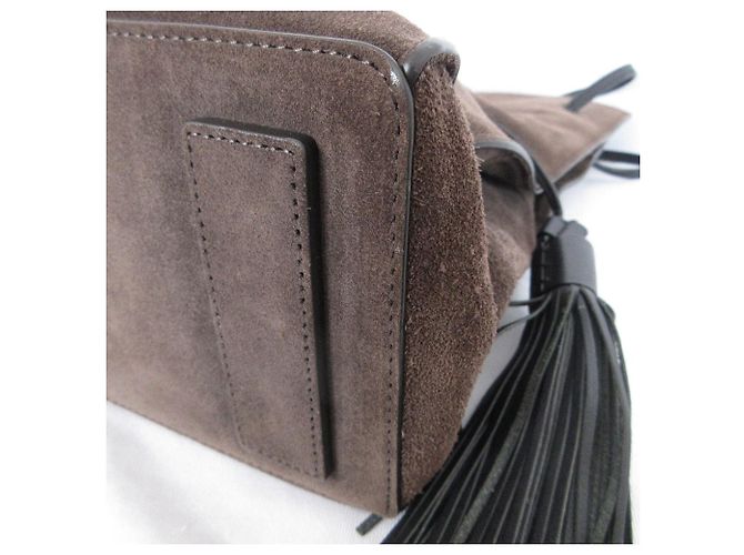 Autre Marque Sac à bandoulière en daim All Saints FREEDOM BUCKET Marron - vue 5