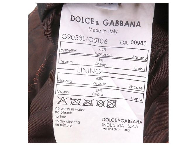 Dolce & Gabbana Chaqueta de piel de cordero y piel Dolce&Gabbana Castaño - vista 10