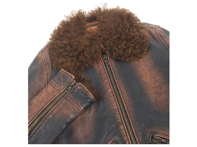 Dolce & Gabbana Chaqueta de piel de cordero y piel Dolce&Gabbana Castaño - vista 2