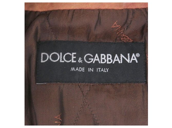 Dolce & Gabbana Chaqueta de piel de cordero y piel Dolce&Gabbana Castaño - vista 8