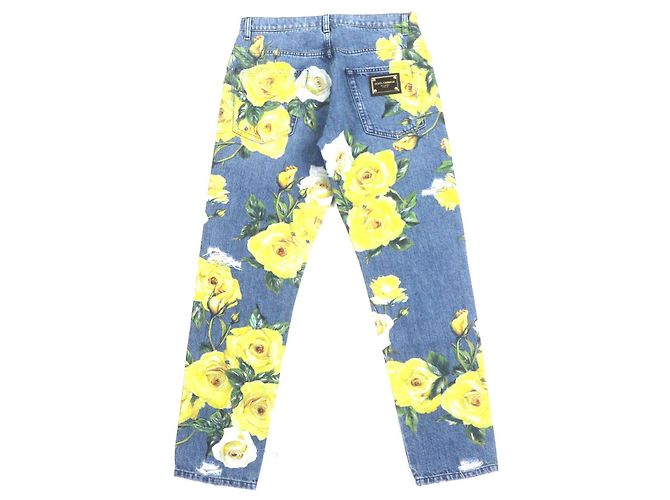 Dolce & Gabbana Calças de algodão Dolce&Gabbana Azul Amarelo - vista 2