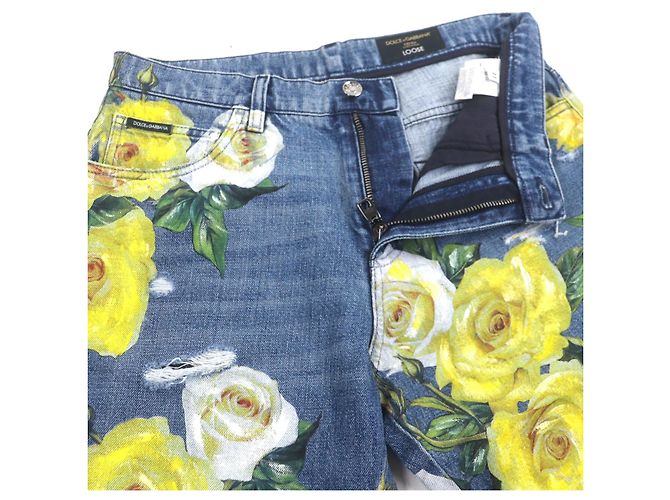 Dolce & Gabbana Calças de algodão Dolce&Gabbana Azul Amarelo - vista 3