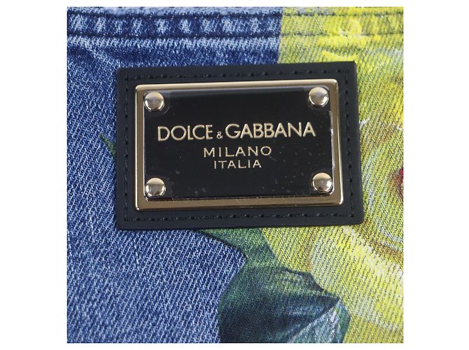 Dolce & Gabbana Calças de algodão Dolce&Gabbana Azul Amarelo - vista 6