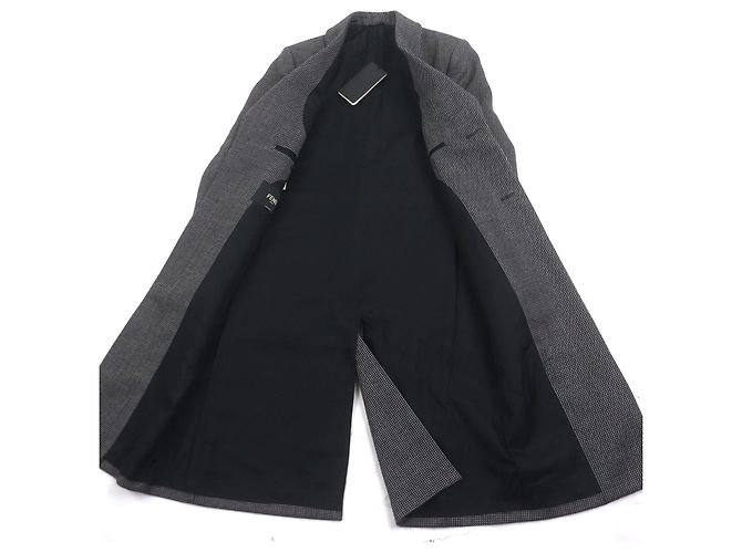 Abrigo de lana Chester Fendi Negro - vista 4
