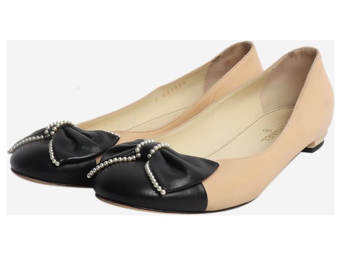Chanel Ballerinas aus Satin mit Bindebändern in Blush - Größe EU 37.5 - Ansicht 2