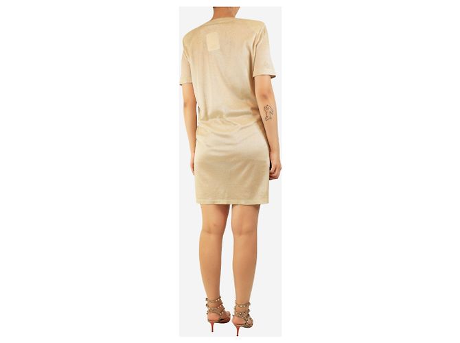 Chanel Goldenes Lurex-Hemdblusenkleid - Größe UK 10 - Ansicht 2