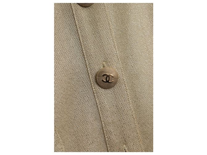 Chanel Goldenes Lurex-Hemdblusenkleid - Größe UK 10 - Ansicht 4
