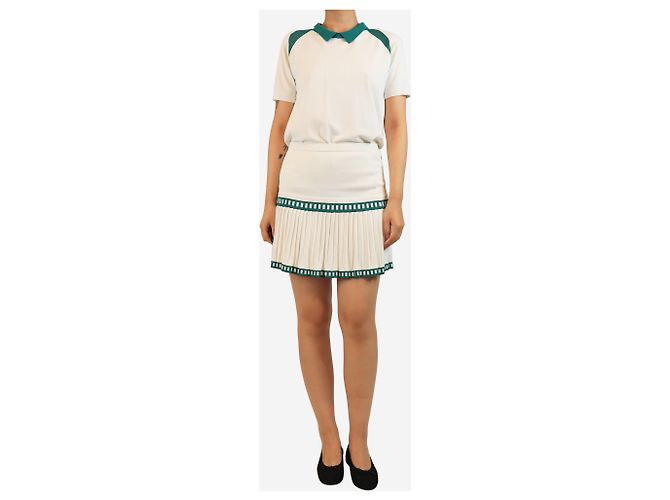 Autre Marque Conjunto de top de tênis e saia branco e verde - tamanho L - vista 3