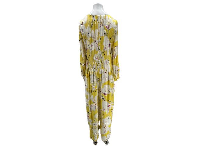 Loro Piana Vestido de seda estampado amarillo - vista 2