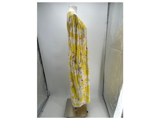 Loro Piana Vestido de seda estampado amarillo - vista 4