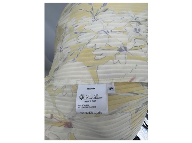 Loro Piana Vestido de seda estampado amarillo - vista 6