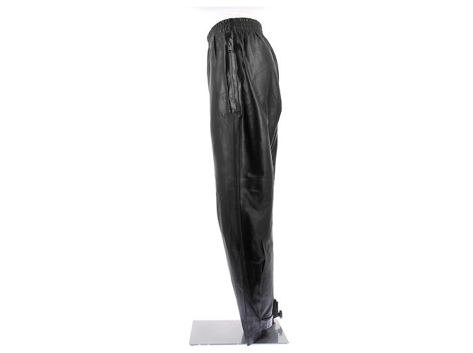 Bottega Veneta Pantalones de cuero negros - vista 3