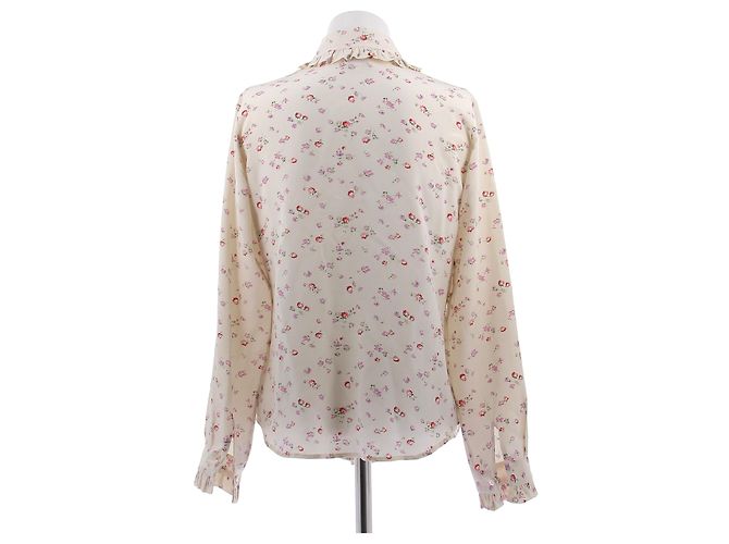 Autre Marque INES DE LA FRESSANGE Seidenbluse mit Blumenmuster Weiß - Ansicht 2