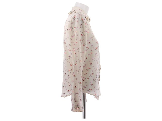 Autre Marque INES DE LA FRESSANGE Seidenbluse mit Blumenmuster Weiß - Ansicht 3