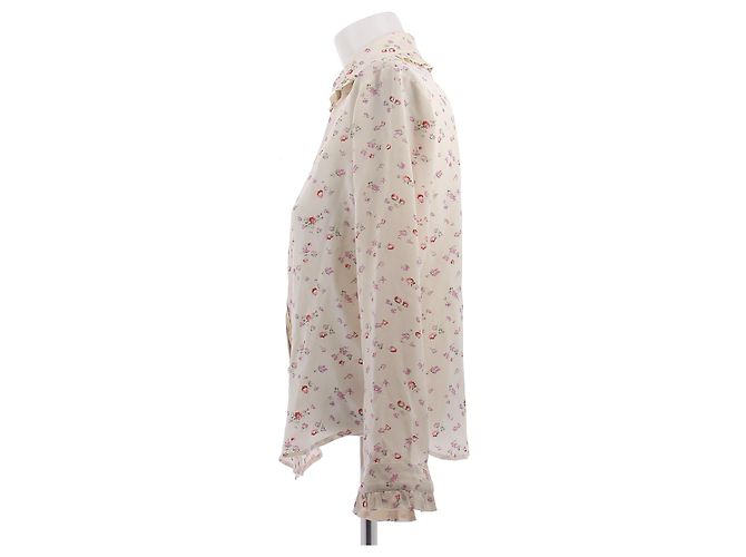 Autre Marque INES DE LA FRESSANGE Seidenbluse mit Blumenmuster Weiß - Ansicht 4