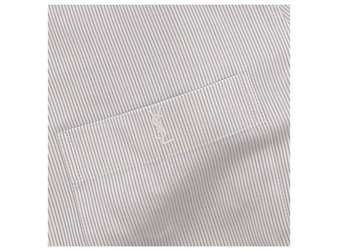 Camisa Saint Laurent de rayas blanca de algodón Blanco - vista 3