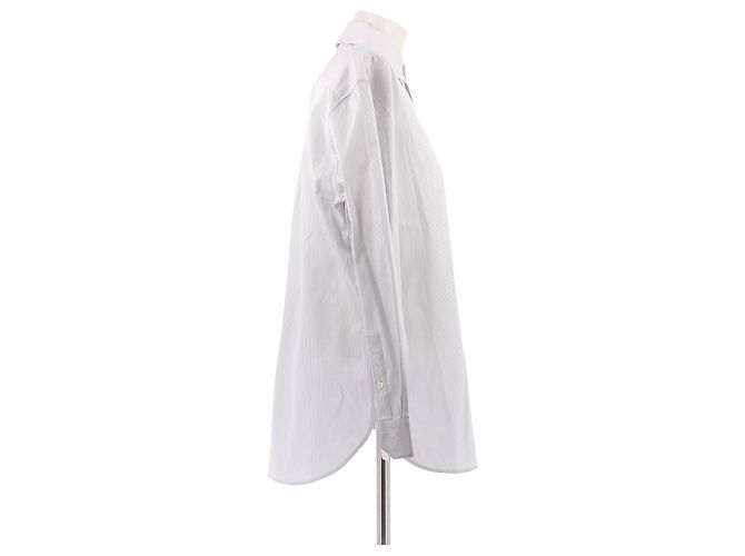 Camisa Saint Laurent de rayas blanca de algodón Blanco - vista 4