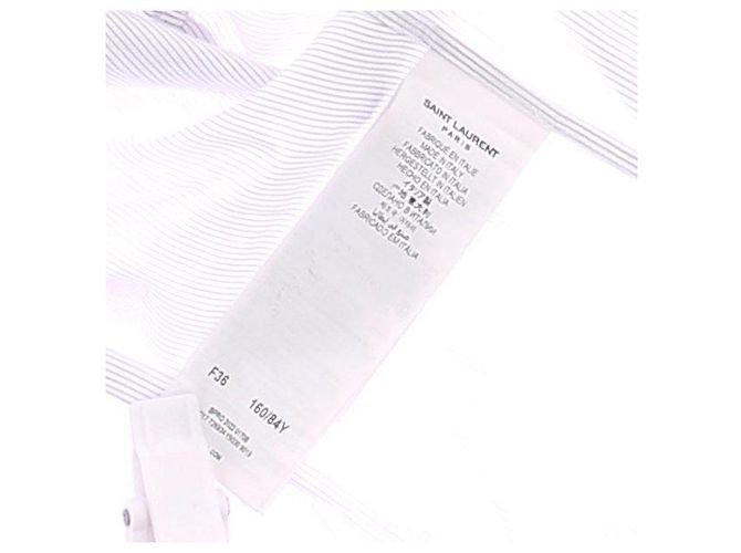 Camisa Saint Laurent de rayas blanca de algodón Blanco - vista 7