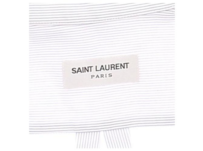 Camisa Saint Laurent de rayas blanca de algodón Blanco - vista 8