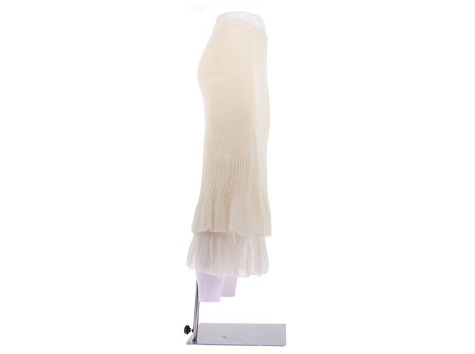 Falda Bottega Veneta de algodón beige M - vista 3