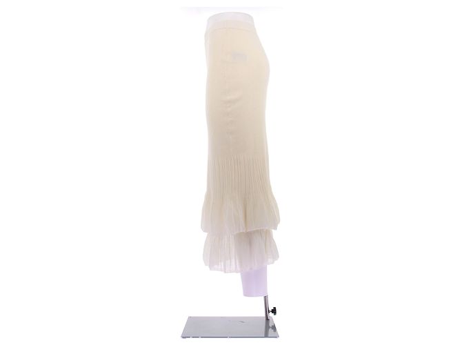 Falda Bottega Veneta de algodón beige M - vista 4