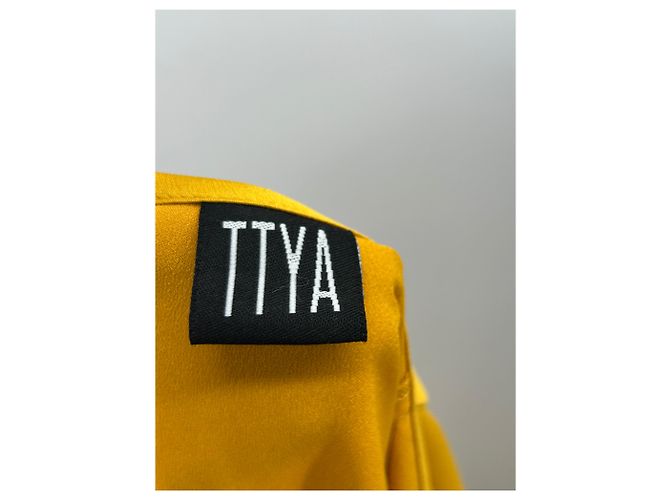 Autre Marque Gelbes TTYA Kleid aus Polyester Größe 38 - Ansicht 5