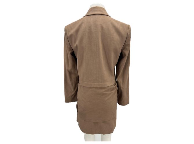 Blazer largo Tibi taupe de viscosa Castaño - vista 2
