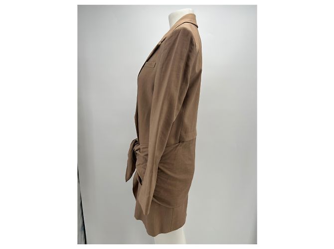 Blazer largo Tibi taupe de viscosa Castaño - vista 3